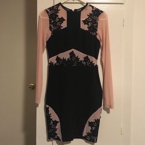 Pink & black party dress